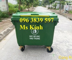 Phân phối xe gom rác 660l, thùng rác nhựa 660l giá rẻ toàn quốc - lh 096 3839 597 Ms Kính