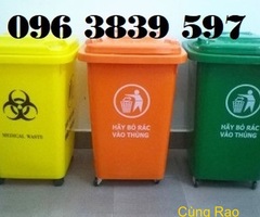 Thùng rác nhựa 60 lít nắp kín giá sỉ toàn quốc - 096 3839 597 Ms Kính