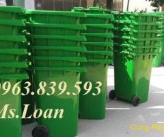 Thùng rác đô thị 240L màu xanh lá, thùng rác công cộng 240lit. lh 0963 839 593 Ms.Loan