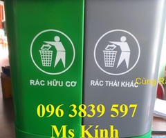 Thùng rác nhựa đạp chân 2 ngăn 40 lít phân loại rác - 096 3839 597 Ms Kính