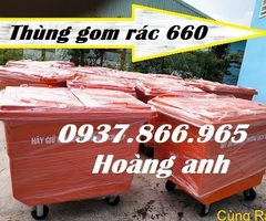 Giá sỉ thùng rác 660l, xe thu gom rác số lượng lớn