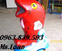 Bán thùng rác hình cá chép nhựa Composite. lh 0963 839 593 Ms.Loan