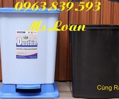 Thùng rác đạp vuông lớn, thùng rác đạp chân 20lit, thùng rác rẻ / 0963 839 593 Ms.Loan