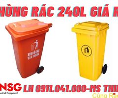 Thùng rác giá siêu rẻ, Thùng rác 120 lít nhựa HDPE- Composite lh 0911041000