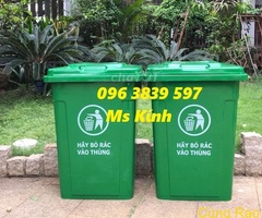 Thùng rác nhựa 90 lít nắp kín, thùng rác công cộng chất lượng - 096 3839 597 Ms Kính