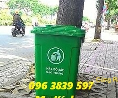 Thùng rác nhựa 90 lít nắp kín, thùng rác công cộng chất lượng - 096 3839 597 Ms Kính