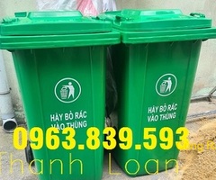 Thùng rác 240lit xanh lá, thùng rác công cộng, thùng rác ngoài trời./ 0963.839.593 Ms.Loan