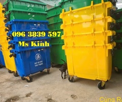 Thùng rác nhựa 660 lít, thùng rác công nghiệp 660l, xe gom rác 660l - 096 3839 597 Ms Kính