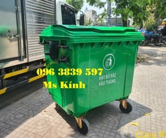 Thùng rác nhựa 660 lít, thùng rác công nghiệp 660l, xe gom rác 660l - 096 3839 597 Ms Kính