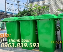 Thùng rác 240lit nắp kín có bánh xe, giảm giá thùng rác nhựa 240L / 0963.839.593 Ms.Loan