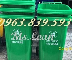 Thùng rác 240lit nắp kín có bánh xe, giảm giá thùng rác nhựa 240L / 0963.839.593 Ms.Loan