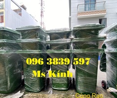 Thùng rác nhựa composite 240 lít, thùng rác chống cháy bền đẹp - 096 3839 597 Ms Kính
