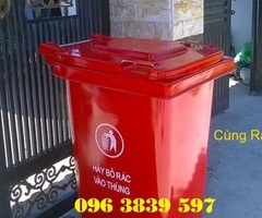 Thùng rác nhựa composite 240 lít, thùng rác chống cháy bền đẹp - 096 3839 597 Ms Kính