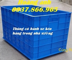 Thùng nhựa bít 5 bánh xe, thùng nhựa( thùng có bánh xe đẩy hàng)