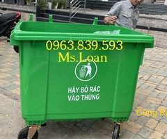 Bán thùng rác công nghiệp 660L, xe gom rác đô thị 660L giá tốt / 0963 839 593 Ms.Loan