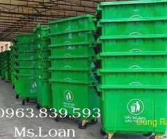 Thùng rác công cộng 660lit có 4 bánh xe - xe đẩy rác 660L / 0963 839 593 Ms.Loan