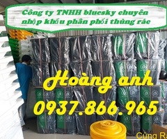 Thùng rác đạp chân chia 2 ngăn, thùng rác đan năng