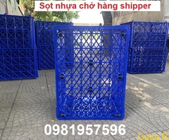 Sọt nhựa chở hàng xe máy, sọt 8 bánh xe, hàng sẵn kho