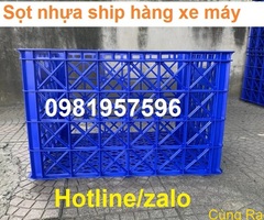 Sọt nhựa chở hàng xe máy, sọt 8 bánh xe, hàng sẵn kho