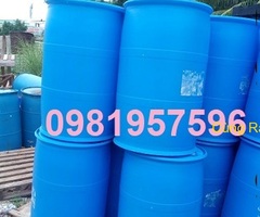 Phuy nhựa nắp kín 220 lít làm bè nổi nuôi cá, nhà chống lũ hiệu quả an toàn