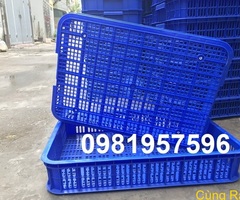 Sọt nhựa đựng hàng trưng bày tại các siêu thị, sóng nhựa hở kích thước 61x42x10 cm