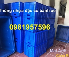 Thùng nhựa có bánh xe, Thùng nhựa có bánh xe đẩy, thùng nhựa đặc có 5 bánh xe