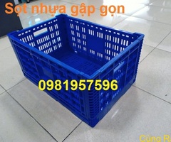 Thùng nhựa gập gọn, sóng nhựa hở, sọt nhựa gập