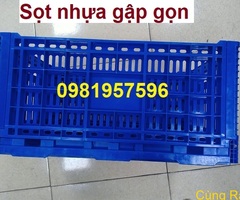 Thùng nhựa gập gọn, sóng nhựa hở, sọt nhựa gập