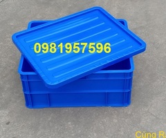 Thùng nhựa có nắp, thùng nhựa đặc kích thước: 520 x 424 x 220 mm