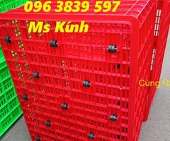 Sóng nhựa 26 bánh xe, sọt nhựa có bánh xe size lớn