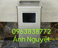 Thùng rác inox gạt tàn vuông / Call 0963838772 Nguyệt