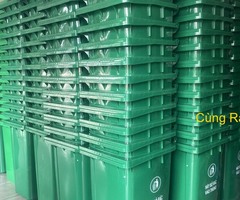 Thùng rác nhựa HDPE 240L nắp kín, có bánh xe di chuyển