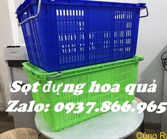 Sóng nhựa hở có quai, sọt nhựa, sọt có quai đựng thực phẩm