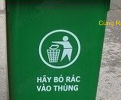 Thùng rác nhựa HDPE 60L nắp đậy kín