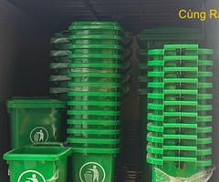 Thùng rác nhựa HDPE 60L nắp đậy kín