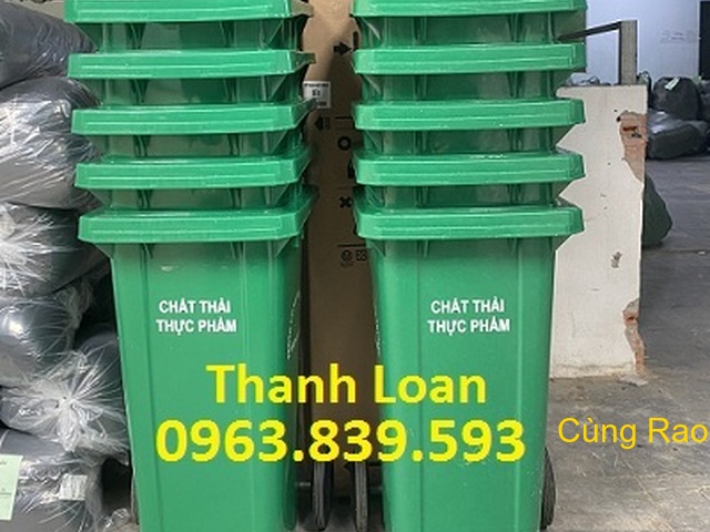 Thùng rác 120lit nhựa HDPE có bánh xe, thùng rác công cộng 120L./ 0963.839.593 Ms.Loan
