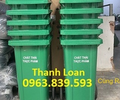 Thùng rác 120lit nhựa HDPE có bánh xe, thùng rác công cộng 120L./ 0963.839.593 Ms.Loan